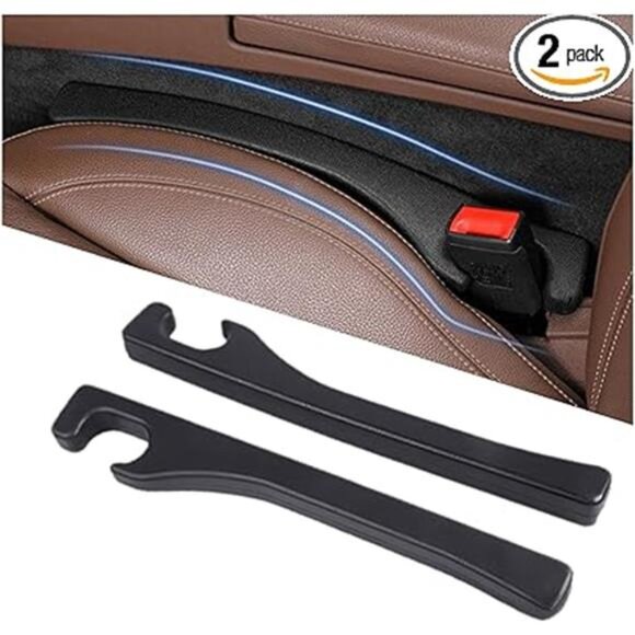 Car Seat Gap Filler 2 Pack, Universal Fit PU Leather Car Seat Gap Plug to Fill - Picture 7 of 7